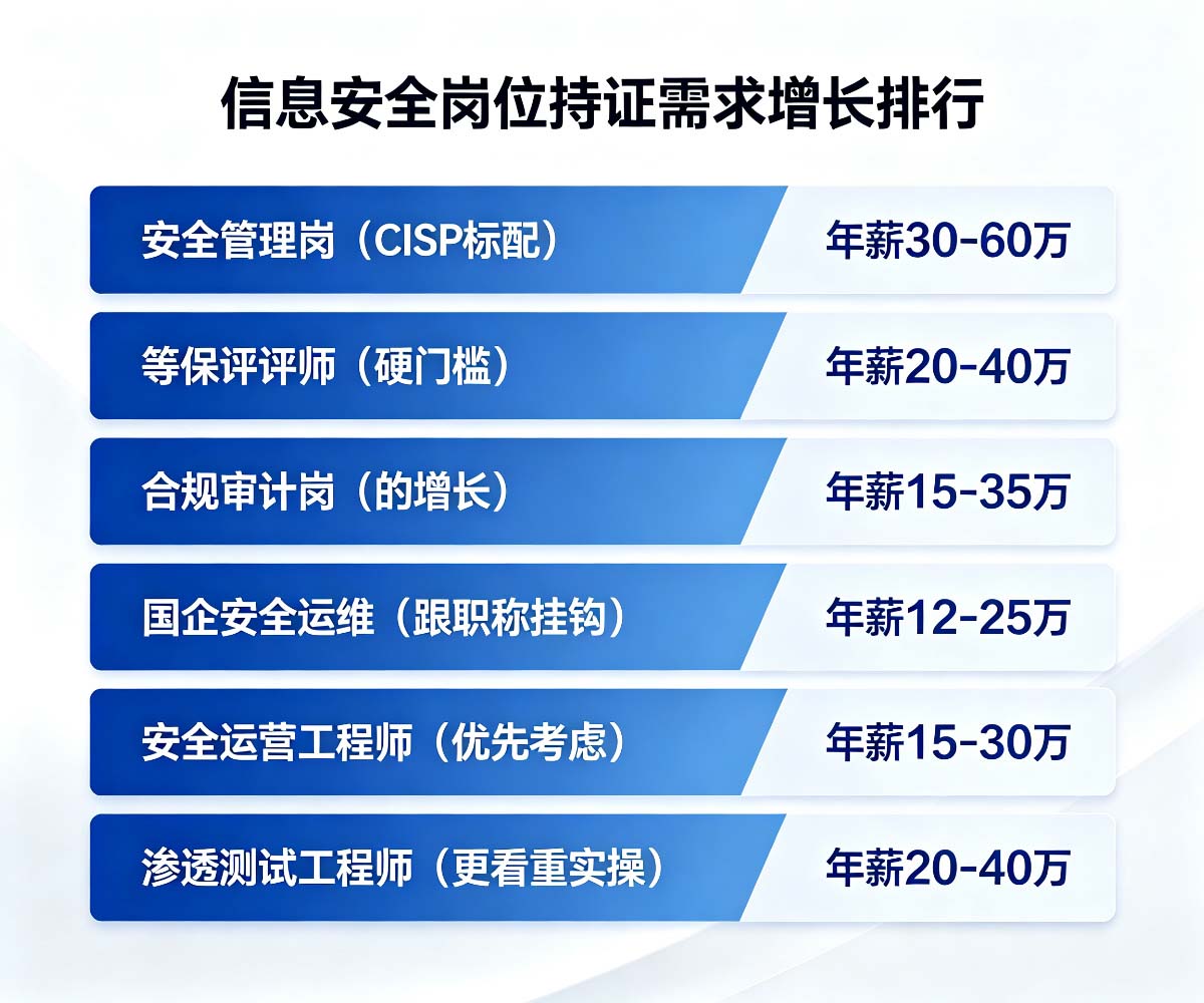信息安全证书含金量:2026年行业趋势与CISP CISAW对比