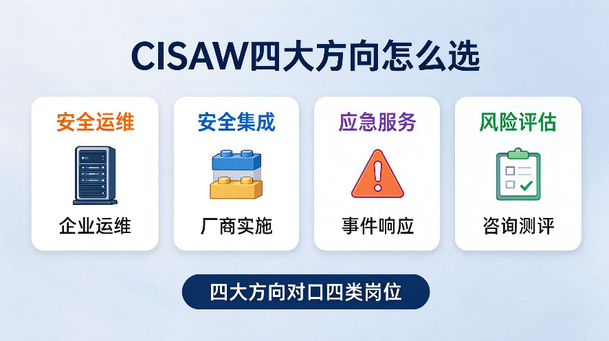 CISAW认证四个方向怎么选?对比CISP和CISSP的从业价值