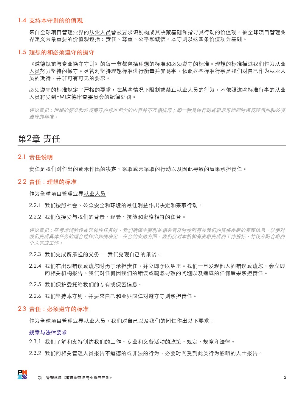 PMI的职业道德规范与操守（提示：考试要考但是书上没有）